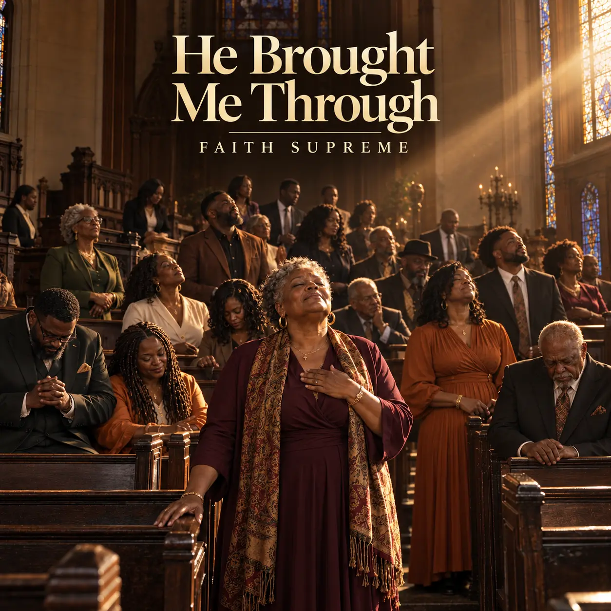 Cover artwork for “He Brought Me Through” by Faith Supreme.